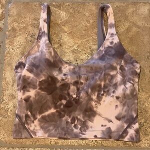 LULULEMON Women Lilac Tie Dye Athletic Cropped Tank Sports Bra Size 6
